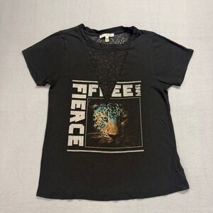 VTG express Black Fierce Lace Dark Fairy Grunge y2k T-shirt XXS